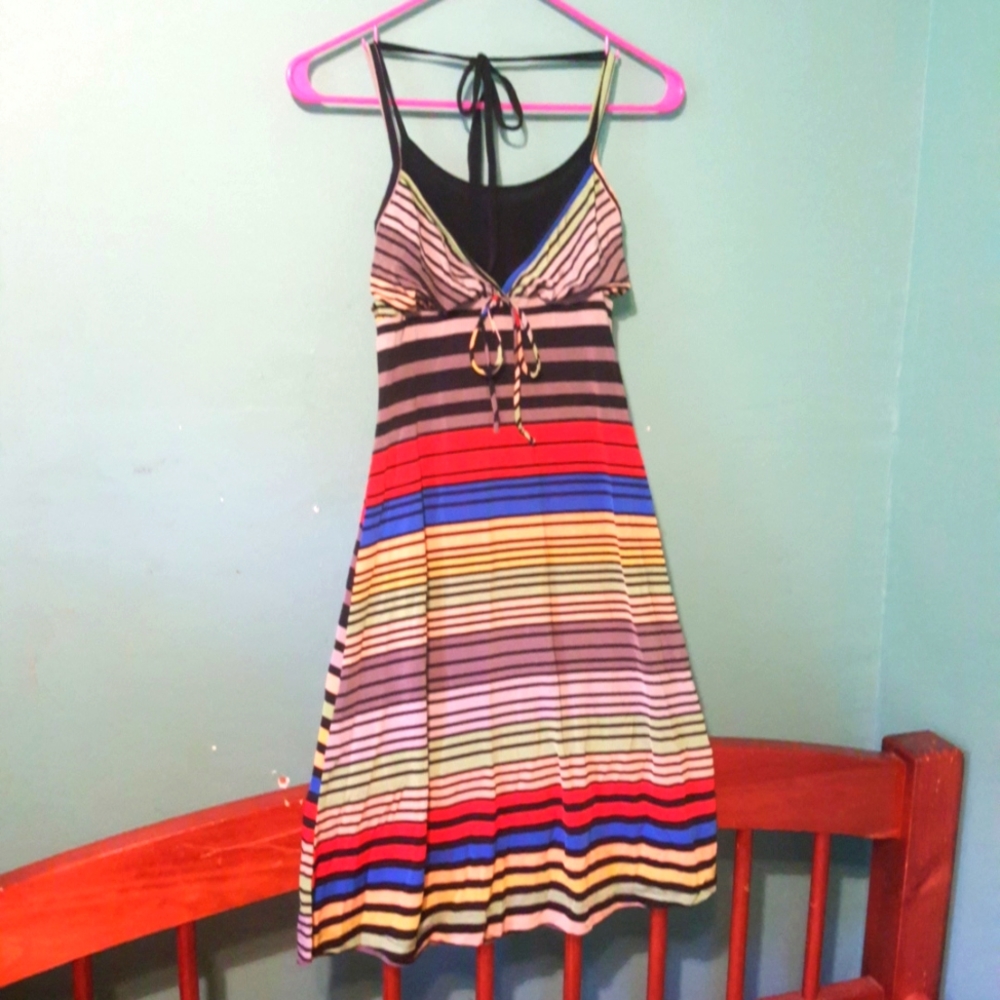 Striped Multicolored Dress - Size Small